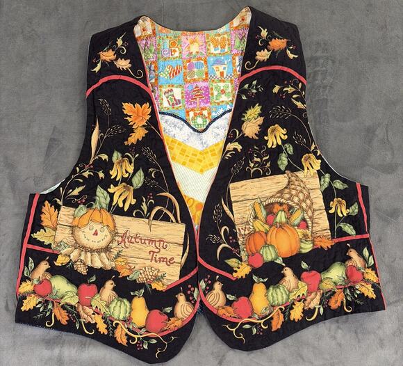 Handmade Jackets & Blazers - Handmade Fall/Thanksgiving & Christmas Reversible Vest No Size Bnfts Charity